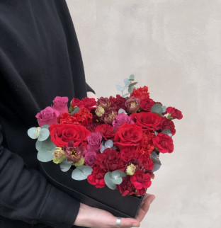 Flowers Mix "Heart" in a box #2